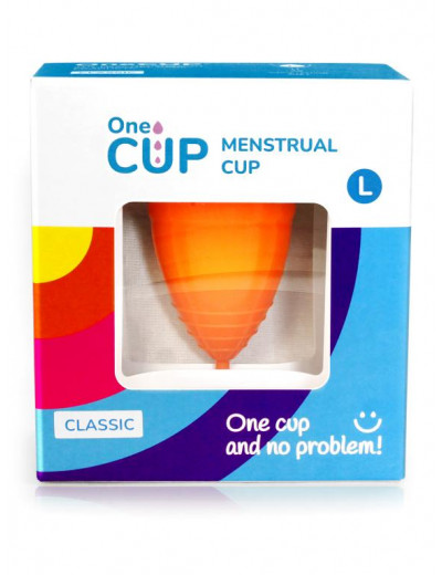 Оранжевая менструальная чаша OneCUP Classic - размер L
