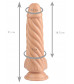Телесный реалистичный винтообразный фаллоимитатор на присоске - 21 см.