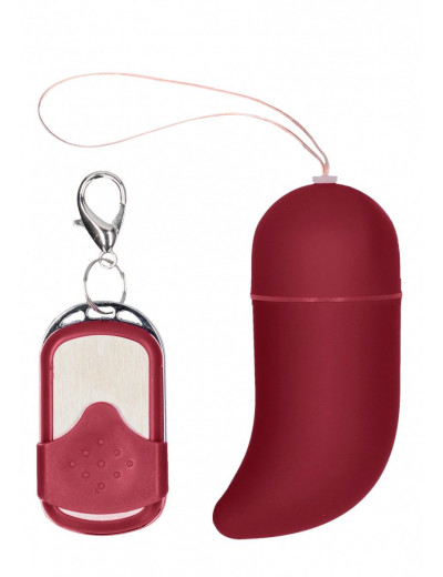 Красное виброяйцо Medium Wireless Vibrating G-Spot Egg с пультом - 7,5 см.