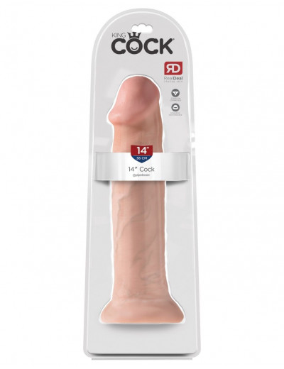 Телесный фаллоимитатор-гигант на присоске 14  Cock - 36 см.