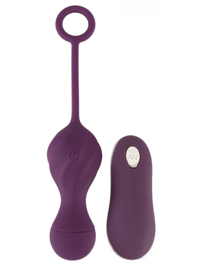 Фиолетовые вагинальные виброшарики Remote Controlled Love Balls