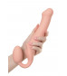 Телесный безремневой страпон Silicone Bendable Strap-On L