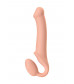 Телесный безремневой страпон Silicone Bendable Strap-On L