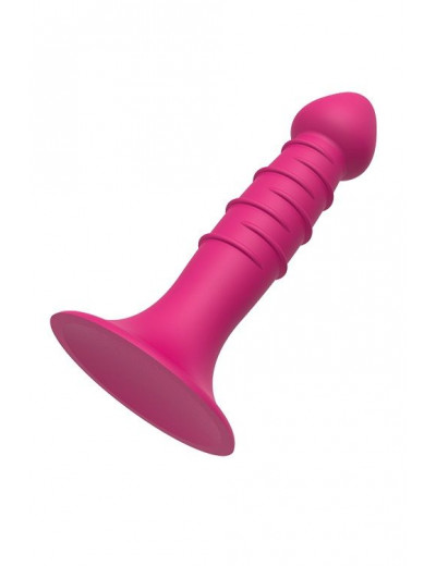 Розовая анальная пробка-фаллос SPIRAL PLUG - 13,5 см.