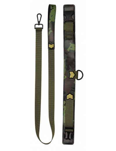 Ошейник с поводком Collar With Leash Army Theme