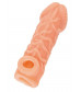 Телесная закрытая насадка с венками Cock Sleeve 006 Size S - 13,8 см.