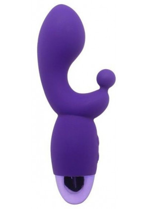Фиолетовый вибратор INDULGENCE Rechargeable G Kiss - 16,5 см.