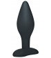 Чёрный анальный стимулятор Silicone Butt Plug Large - 12 см.