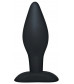 Чёрный анальный стимулятор Silicone Butt Plug Large - 12 см.