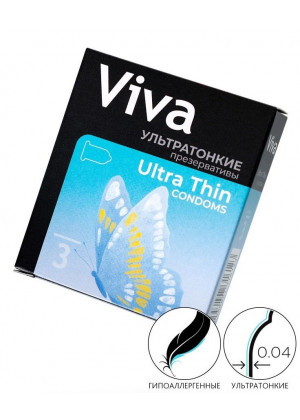 Ультратонкие презервативы VIVA Ultra Thin - 3 шт.