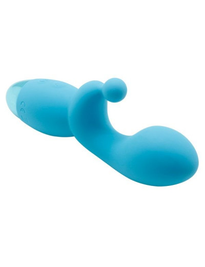 Голубой вибратор INDULGENCE Rechargeable G Kiss - 16,5 см.