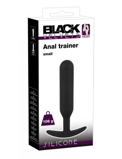 Черная утяжеленная анальная пробка Anal Trainer Small - 16 см.