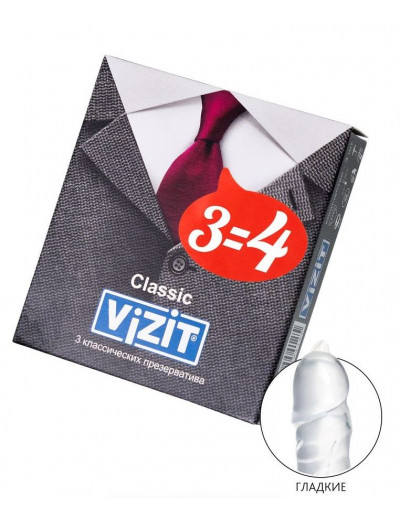 Классические презервативы VIZIT Classic - 3 шт.