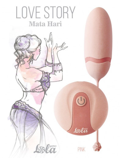 Нежно-розовое виброяйцо Mata Hari с пультом ДУ