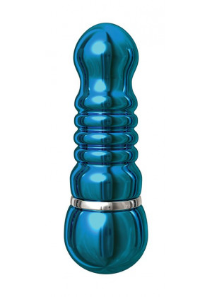 Голубой аллюминиевый вибратор BLUE SMALL - 7,5 см.