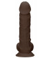 Коричневый фаллоимитатор Silicone Dildo With Balls - 22,8 см.