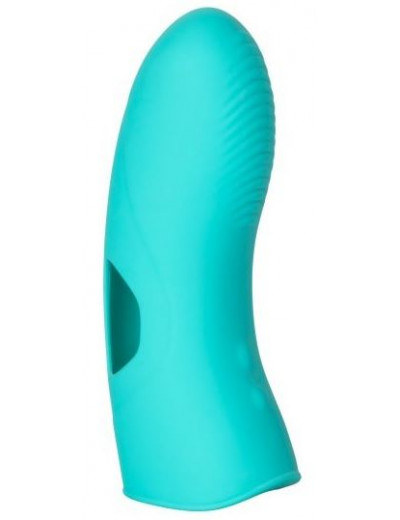 Бирюзовая вибронасадка на палец Marvelous Tickler - 10,25 см.
