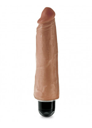 Кофейный вибратор-реалистик 8  Vibrating Stiffy - 24,8 см.
