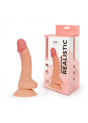 Телесный фаллоимитатор-реалистик Erowoman - 19 см.