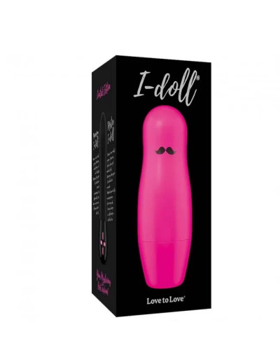 Черный вибратор в розовом чехле-матрешке I-Doll - 17 см.