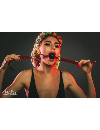 Черно-красный кляп-шарик Love Bite