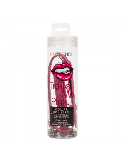 Розовый ошейник с поводком Tickle Me Pink Collar With Leash