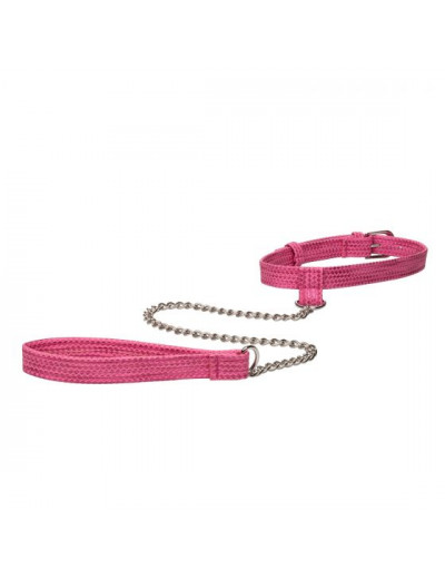 Розовый ошейник с поводком Tickle Me Pink Collar With Leash