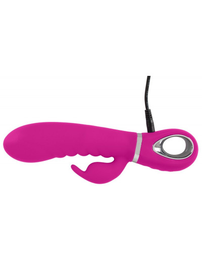 Лиловый вибратор-кролик Super Soft Silicone Rabbit Vibrator - 20,2 см.