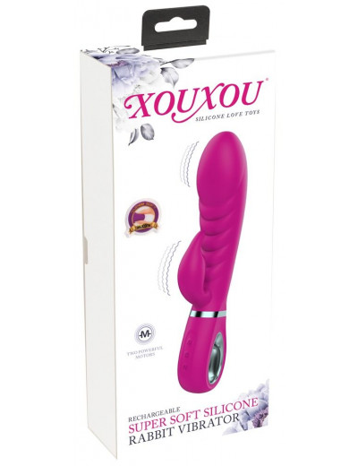 Лиловый вибратор-кролик Super Soft Silicone Rabbit Vibrator - 20,2 см.