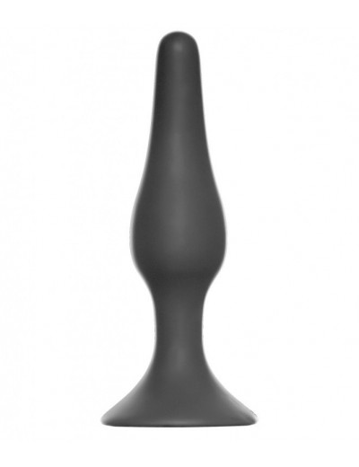 Темно-серая анальная пробка Slim Anal Plug Large - 12,5 см.