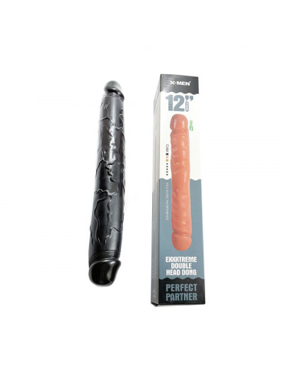 Черный двухсторонний фаллоимитатор Exxxtreme Double Head Dong - 41,3 см.