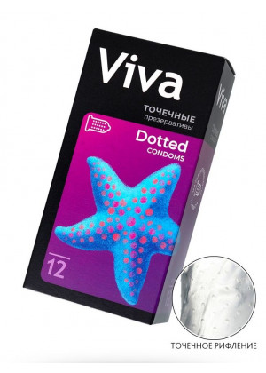 Презервативы с точечками VIVA Dotted - 12 шт.