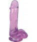 Фиолетовый гелевый фаллоимитатор Slim Stick with Balls - 15,2 см.