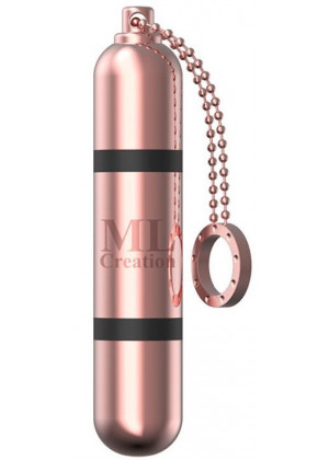 Золотистый мини-вибратор на цепочке Glittering Bullet - 9 см.