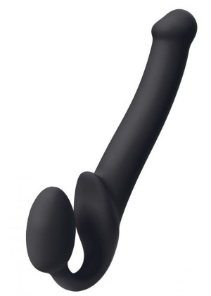 Черный безремневой страпон Silicone Bendable Strap-On M