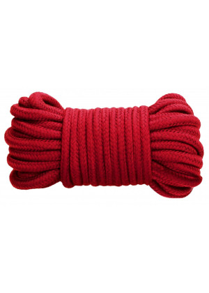 Красная веревка для связывания Thick Bondage Rope - 10 м.