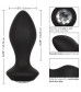 Черная анальная пробка с вибрацией и кристаллом Power Gem Vibrating Crystal Probe - 10,75 см.