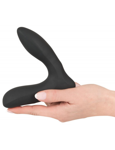 Черная анальная втулка с вибрацией и функцией расширения Inflatable Vibrating Prostate Plug