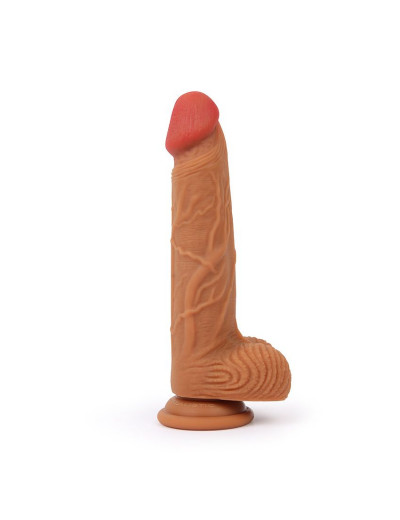 Реалистичный фаллоимитатор Erowoman телесного цвета с мошонкой