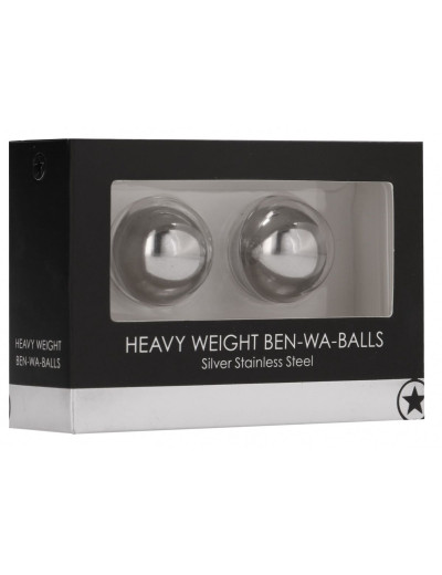 Серебристые металлические вагинальные шарики Heavy Weight Ben-Wa-Balls