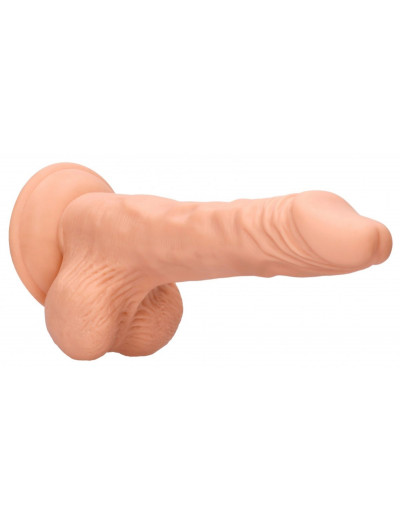 Телесный фаллоимитатор Realistic Dildo With Balls - 25 см.