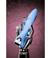 Голубой силиконовый вибратор с электростимуляцией TESLA G-POINT - 21 см.