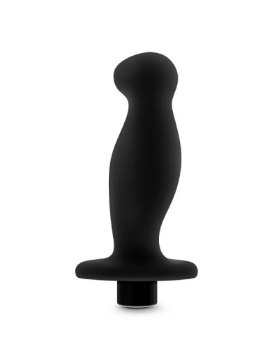 Черный анальный вибромассажёр Silicone Vibrating Prostate Massager 02 - 10,8 см.