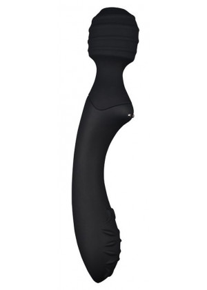Черный двусторонний вибромассажер Dual-Ended Ultimate Wand - 21,5 см.