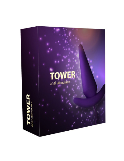 Фиолетовый анальный вибростимулятор Tower - 8,3 см.