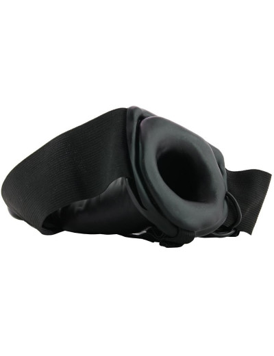 Полый страпон с двумя отростками и вибрацией Unisex Vibrating Hollow Strap-On Double Penetrating Dildo - 17,8 см.