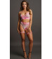 Эротический комплект с наклейкой на лицо Bra Set With Garters   Dazzling Sticker
