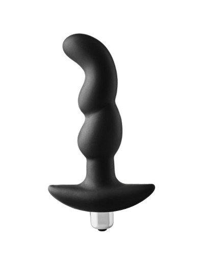 Черная вибропробка для простаты FantASStic Vibrating Prostate Plug - 14,5 см.