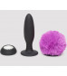 Черная анальная вибропробка Rechargeable Vibrating Bunny Tail Butt Plug Small