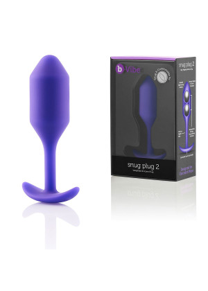 Фиолетовая пробка для ношения B-vibe Snug Plug 2 - 11,4 см.